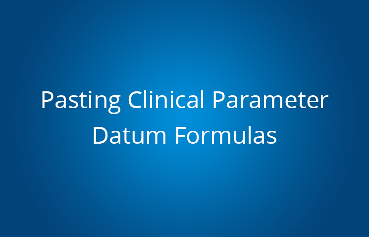 Pasting Clinical Parameter Datum Formulas