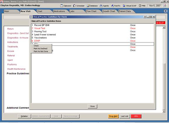 Praxis Electronic Medical Records (EMR) - Clinical Practice Guideline (CPG)