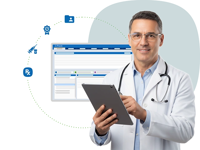 Praxis is fast. There is no faster way to chart medicine.