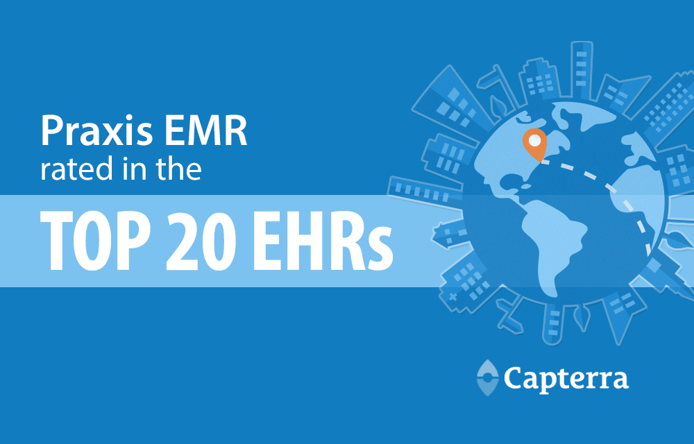 Capterra names Praxis EMR among the TOP 20 Most Popular EHR Software Products