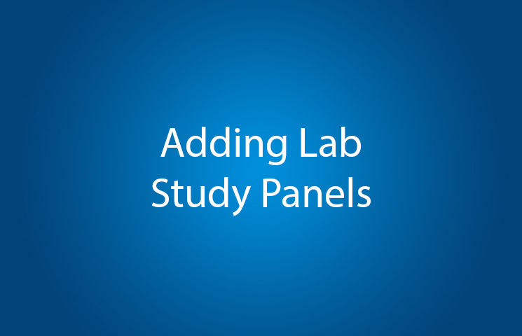 Adding lab study panels