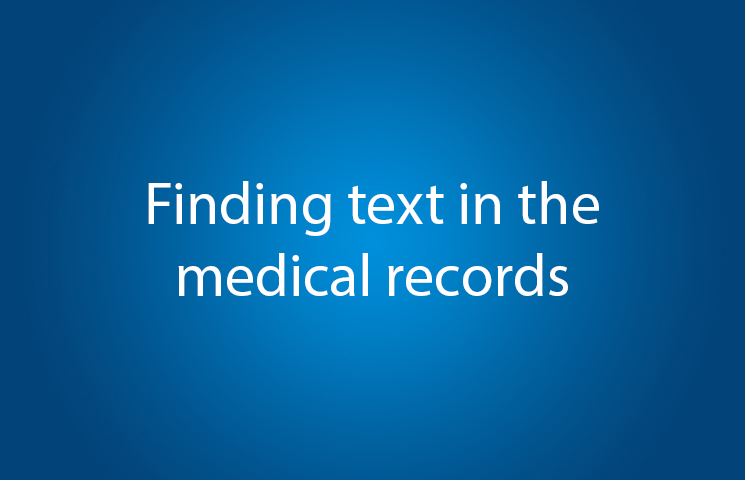 Finding text in the medical records