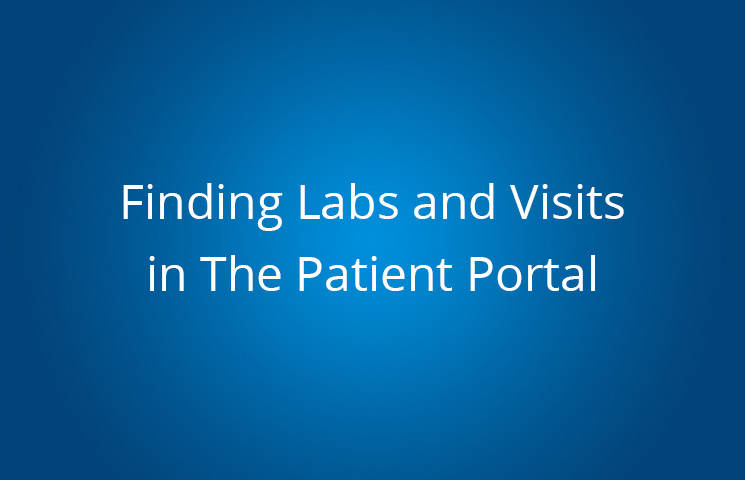 Finding Labs and Visits in The Patient Portal