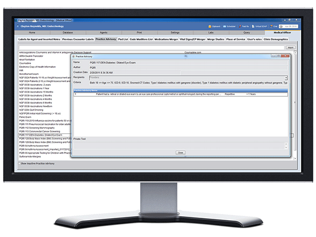 Praxis EMR Clinical Practice Advisories